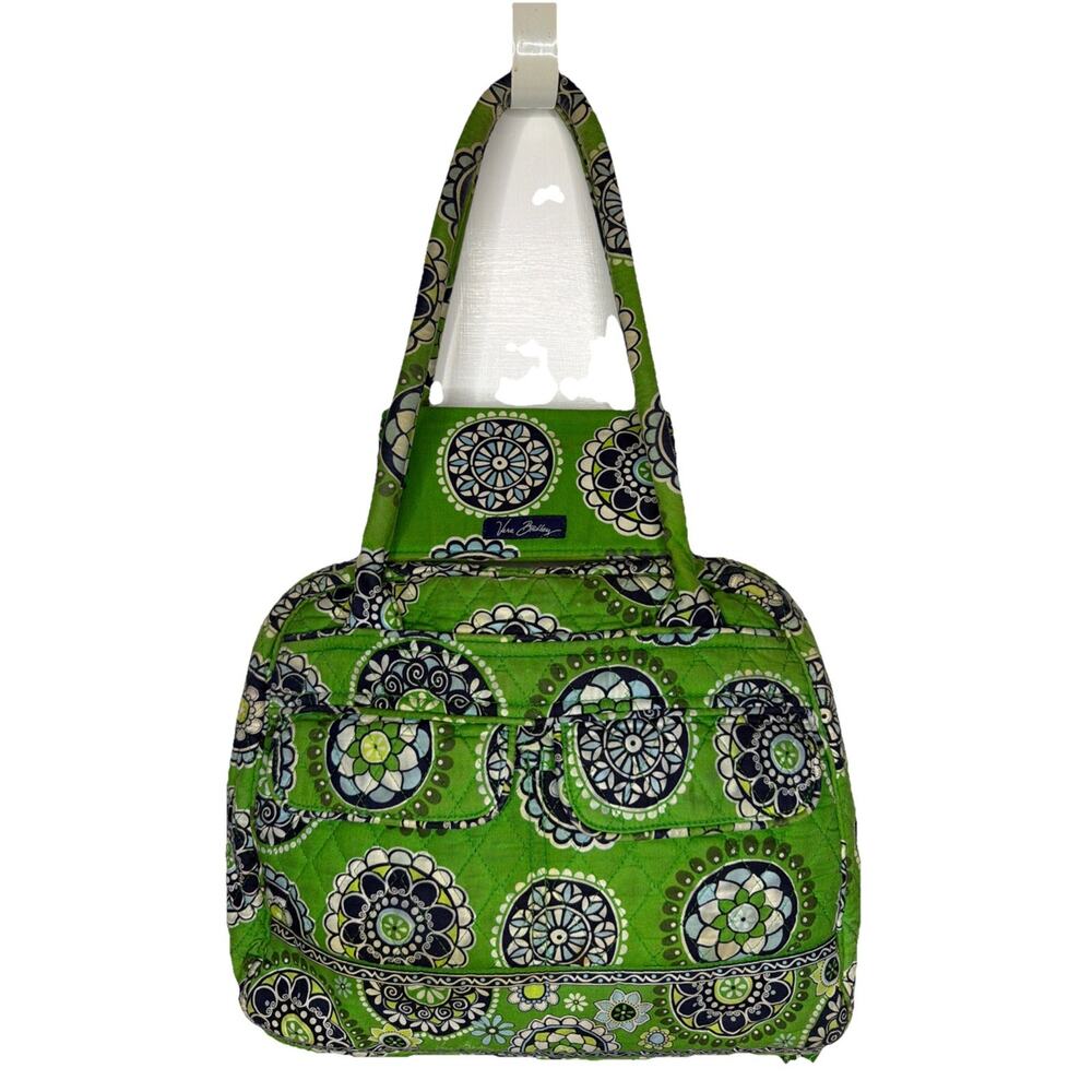 Vera Bradley Purse Cupcake Green Betsy Quilted Handbag Tote CheckBook Cover